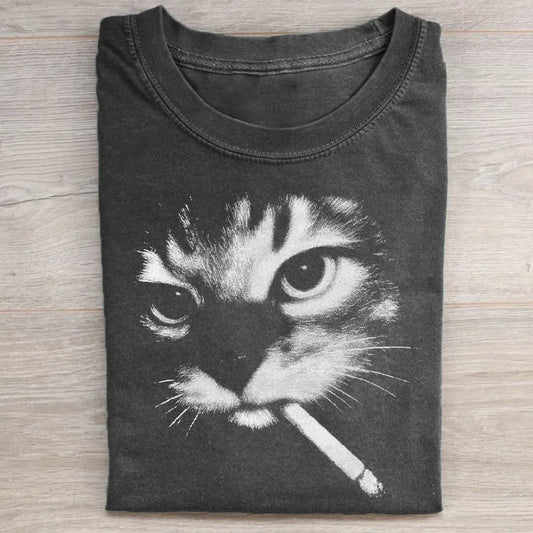 Funny Smoking Cat Meme T-shirt