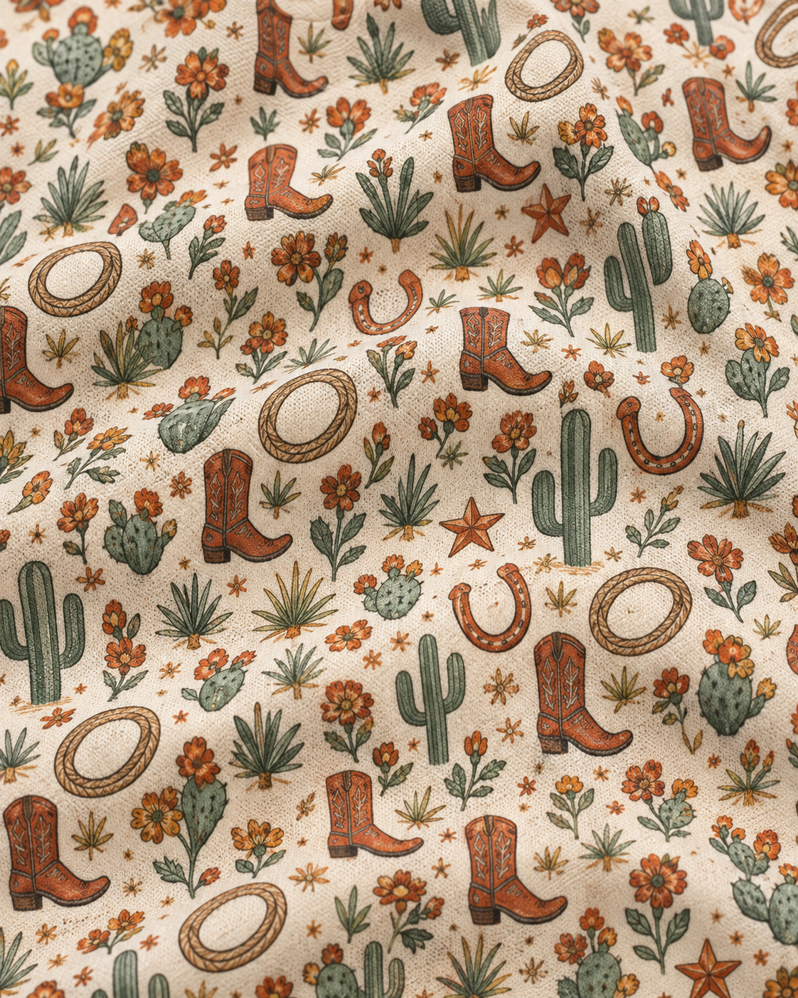 Desert Bloom Western Print Polo Shirt