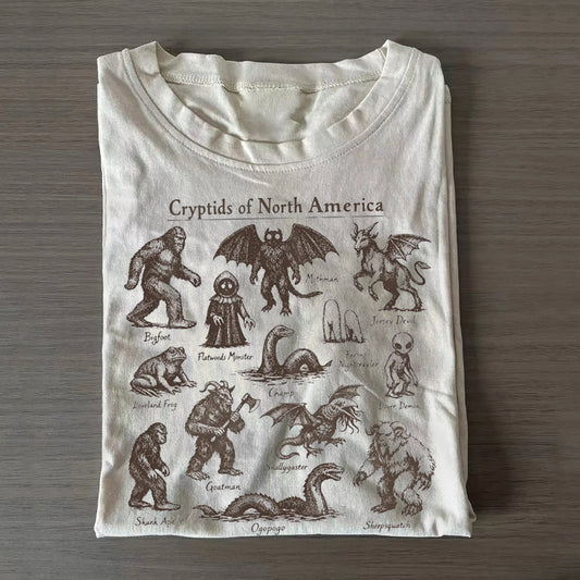 Cryptids of North America Vintage Field Guide T-Shirt