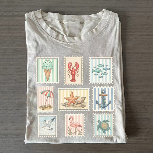 Coastal Beach Stamp T-shirt