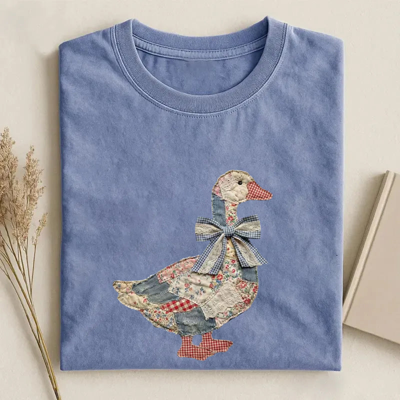 Faux Patchwork Grandmacore Goose T-shirt