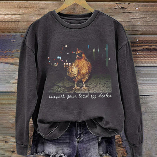 Chicken Drinking Iced Coffee Sweatshirt