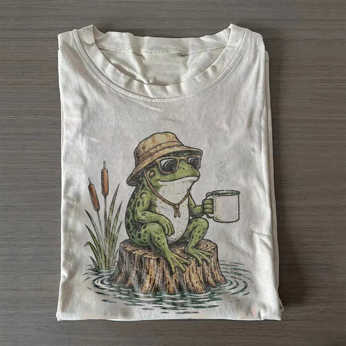 Classic Coffee Frog Graphic T-shirt
