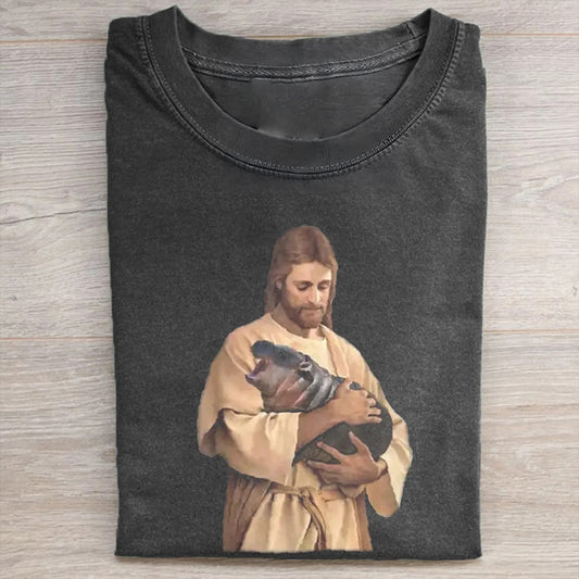 Jesus Moo Deng T-Shirt