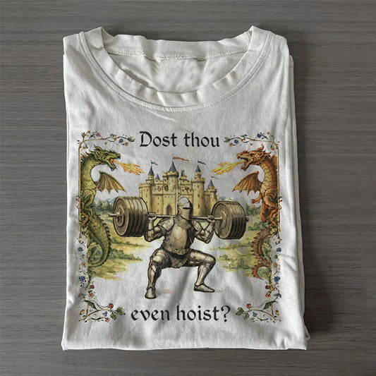 Dost Thou Even Hoist Medieval Gym Retro T-shirt