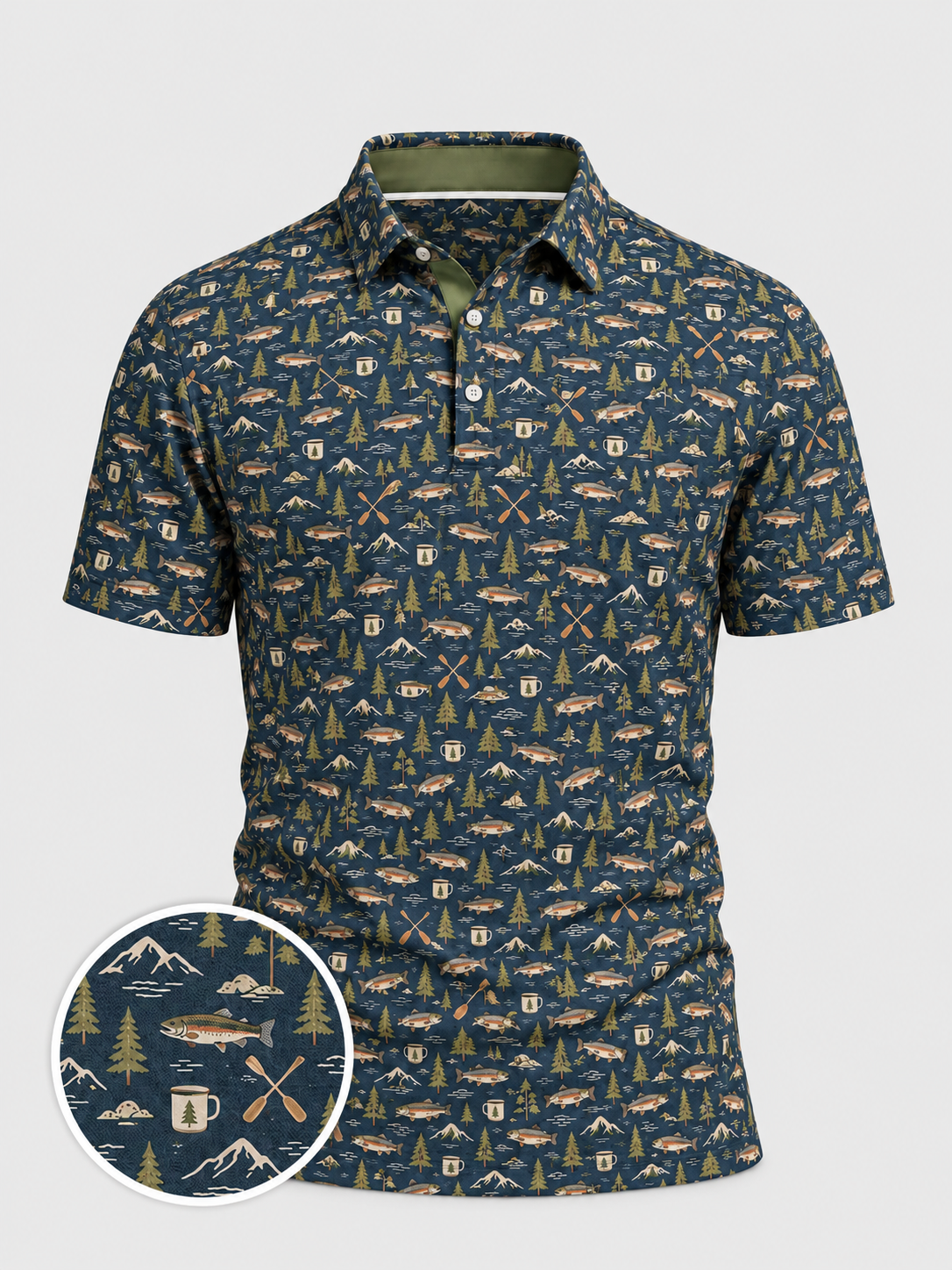 Lake & Line Outdoor Print Polo Shirt