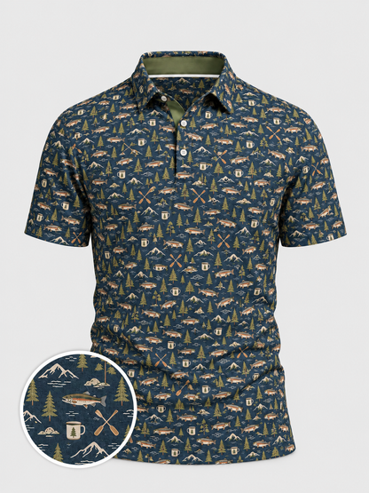 Lake & Line Outdoor Print Polo Shirt