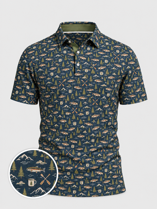 Lake & Line Outdoor Print Polo Shirt