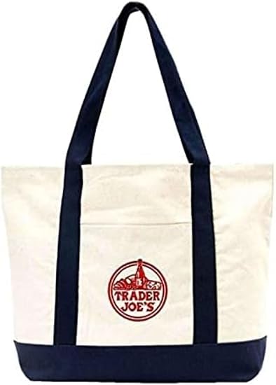 Navy Trim Canvas Tote