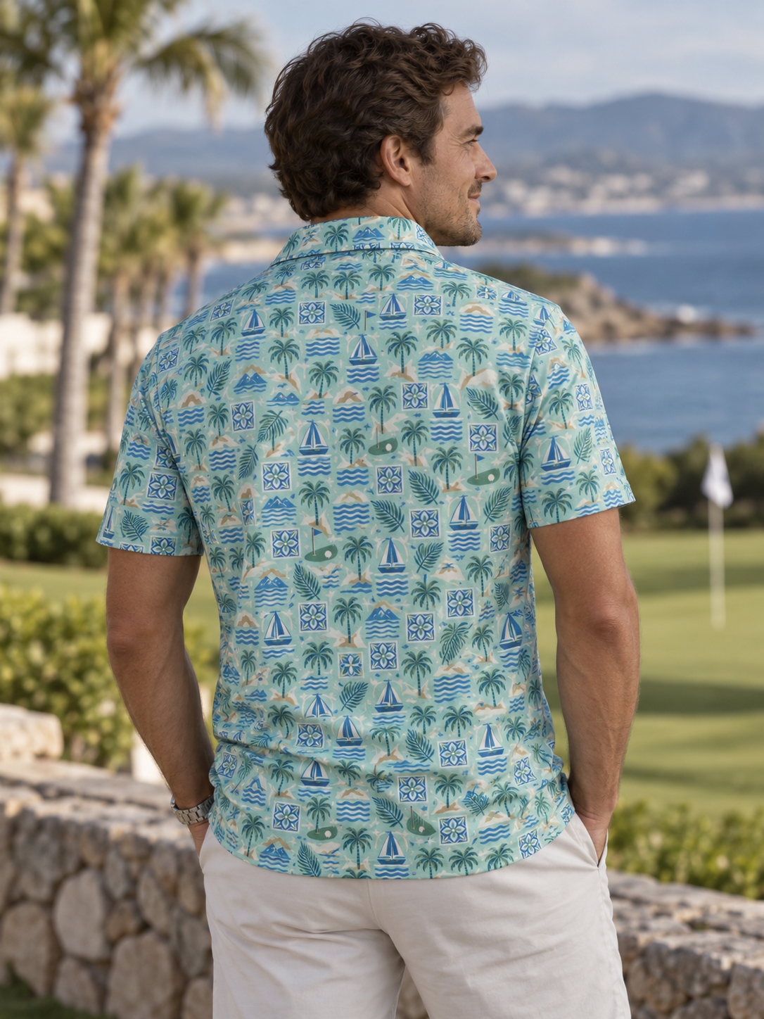 Seaside Tropical Golf Polo