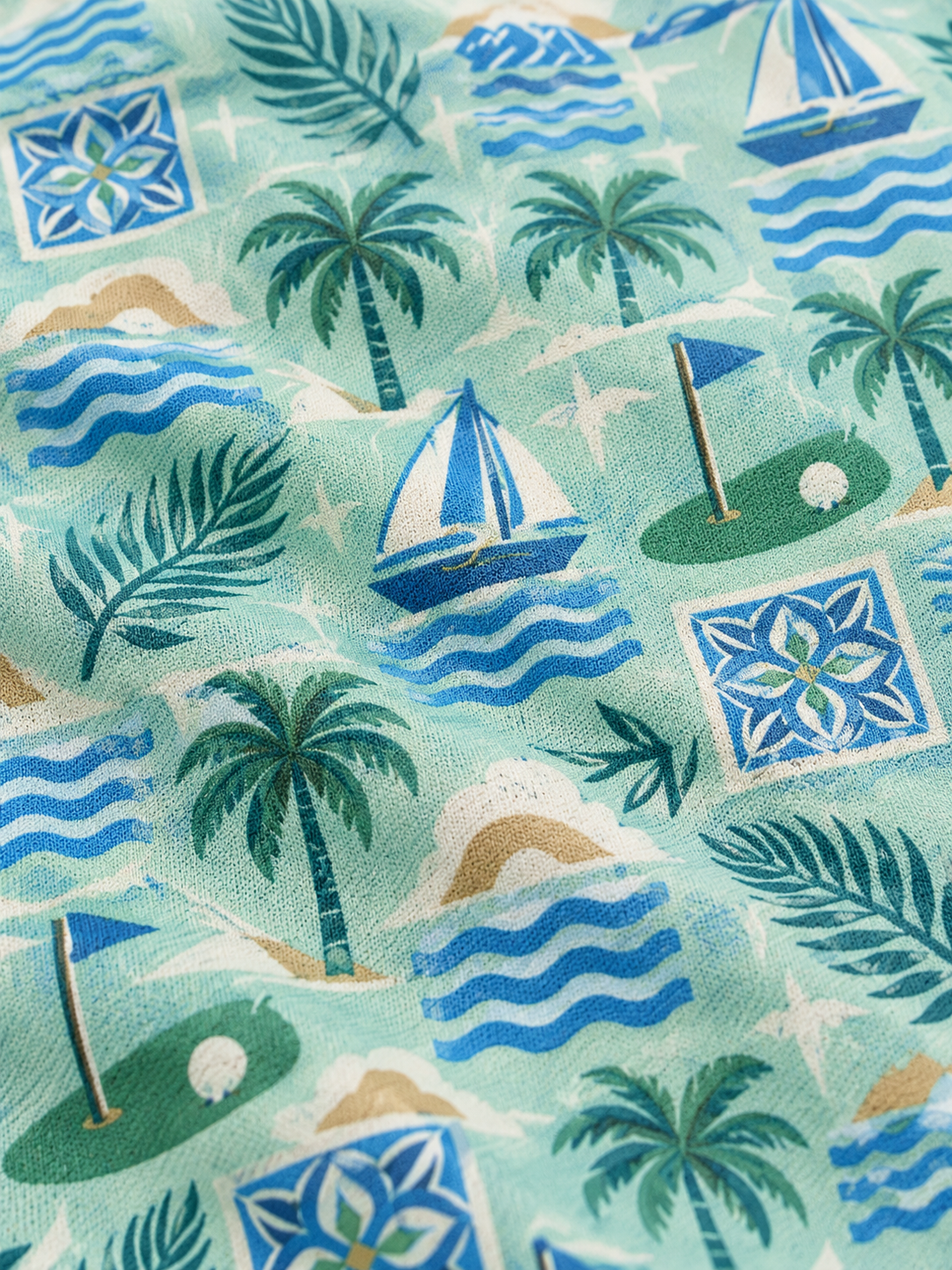 Seaside Tropical Golf Polo