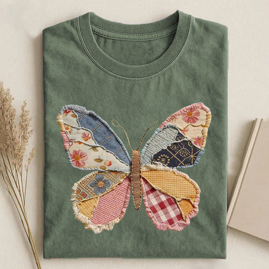 Faux Patchwork Butterfly T-shirt