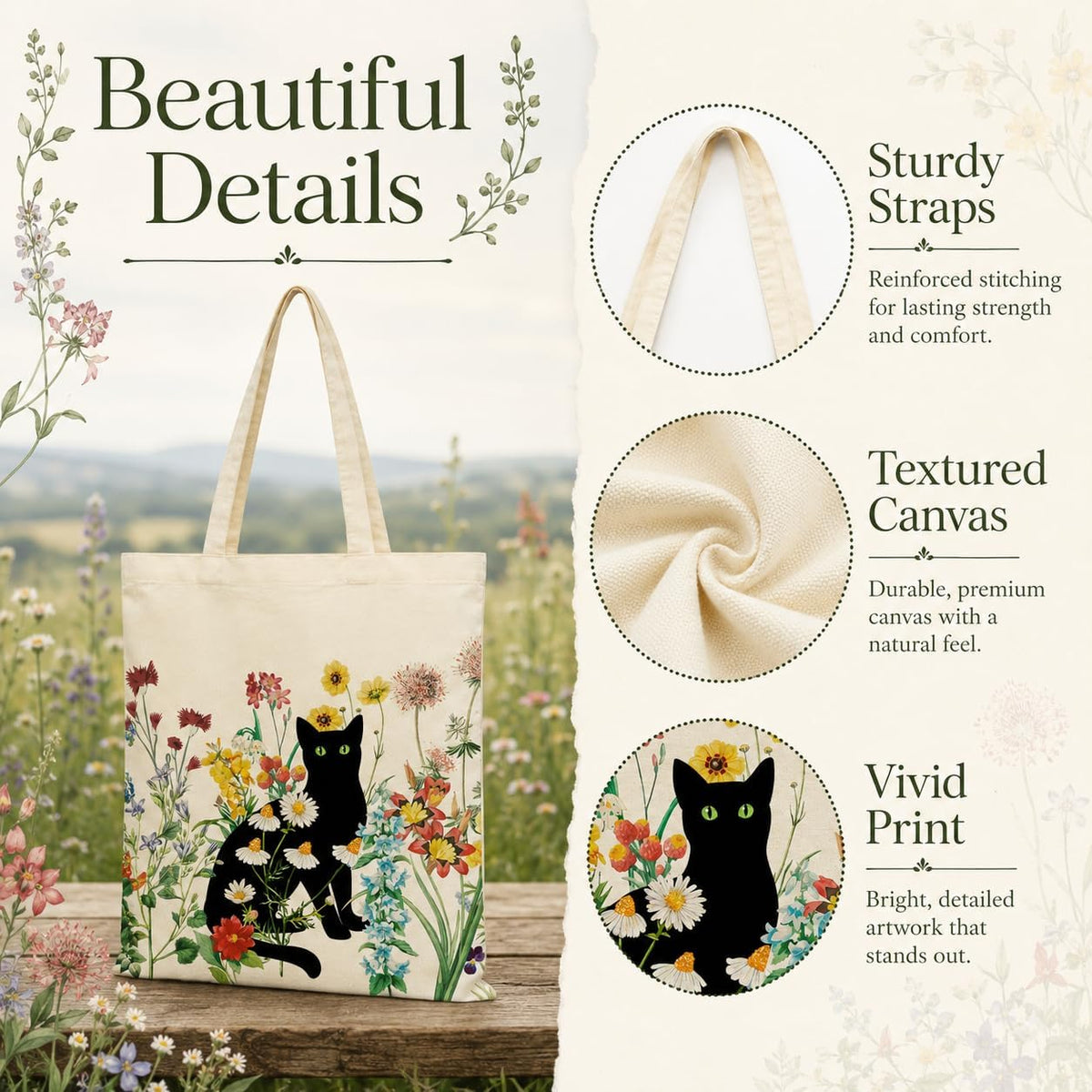 Floral Cat Tote