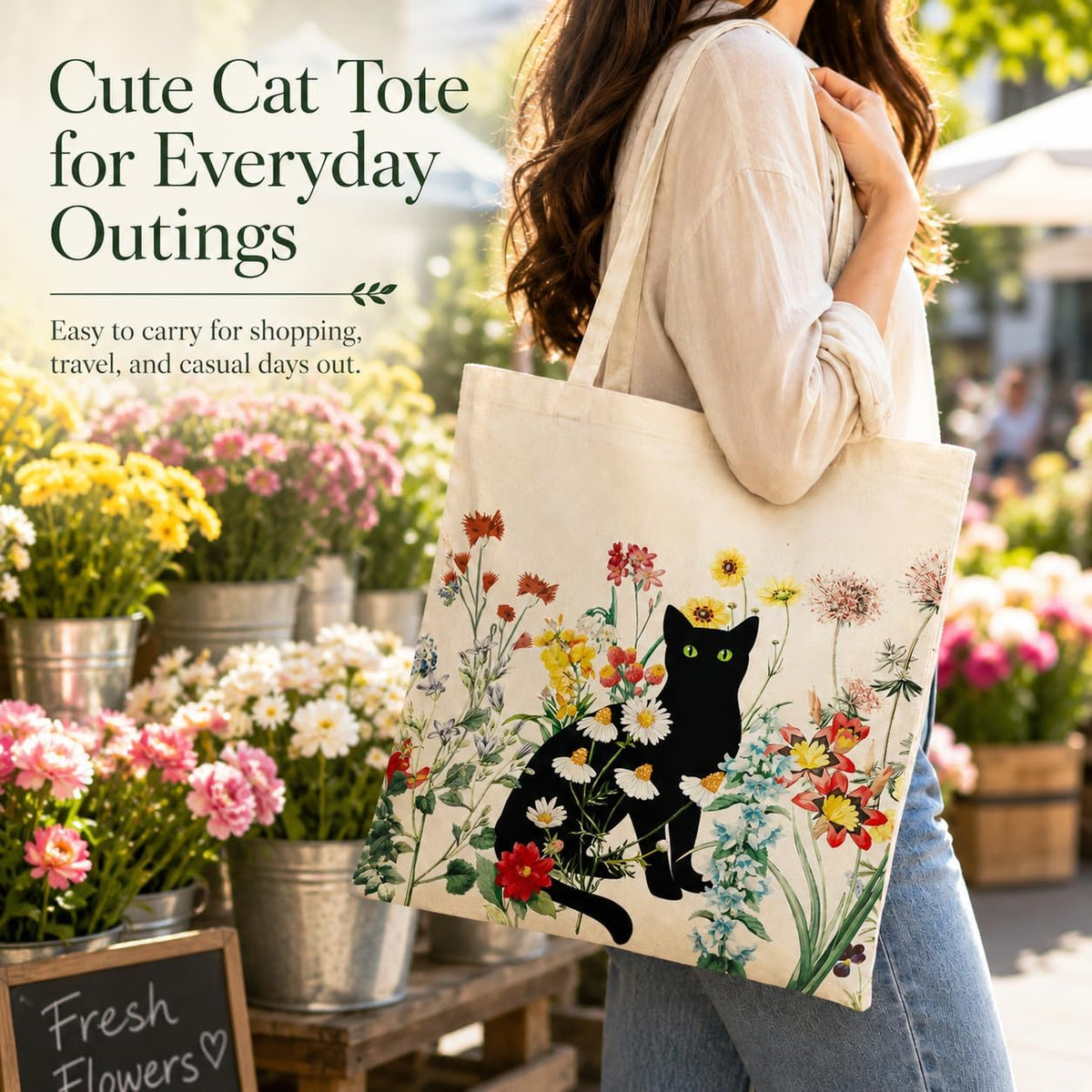 Floral Cat Tote