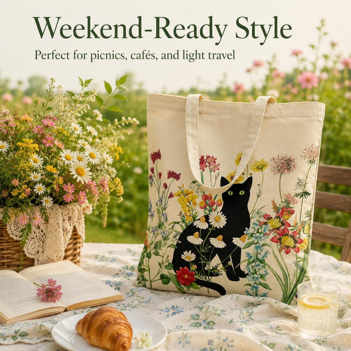 Floral Cat Tote