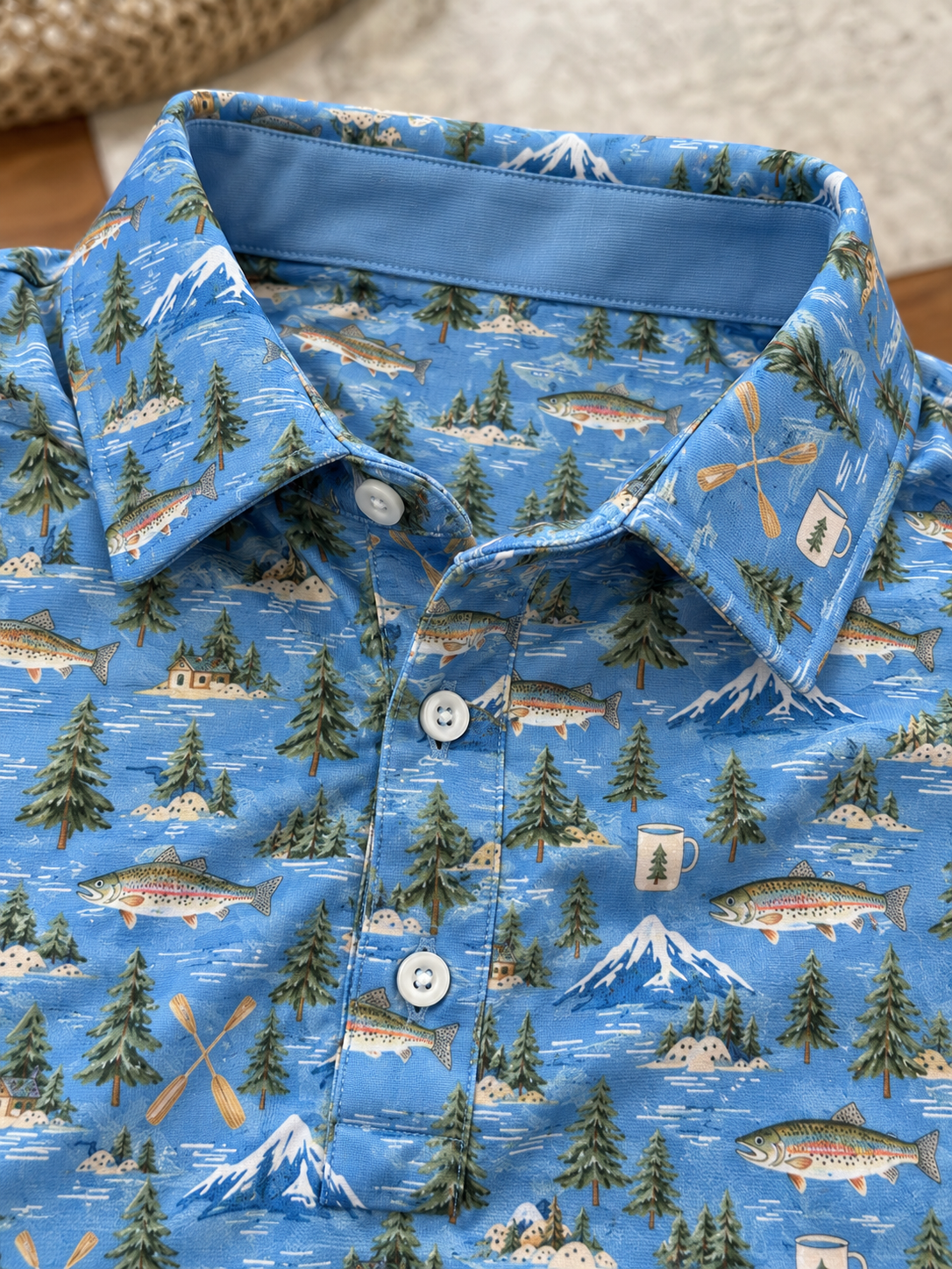 Mountain Lake Fishing Polo