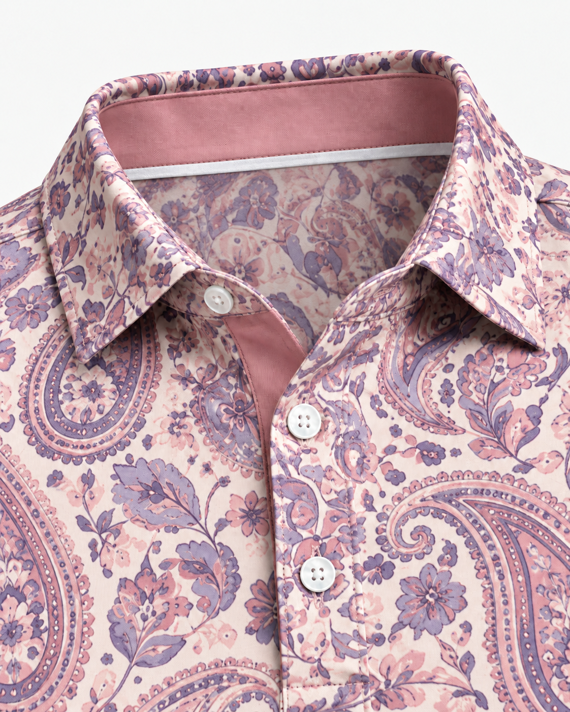 Blush Paisley Floral Golf Polo Shirt