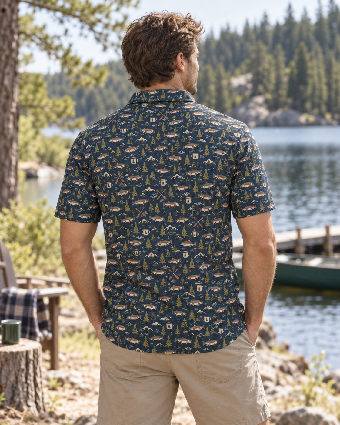 Lake & Line Outdoor Print Polo Shirt