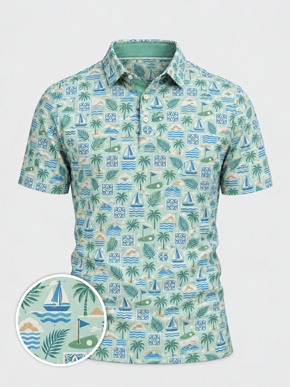 Seaside Tropical Golf Polo