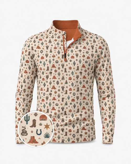 Desert Outlaw Western Quarter-Zip Pullover