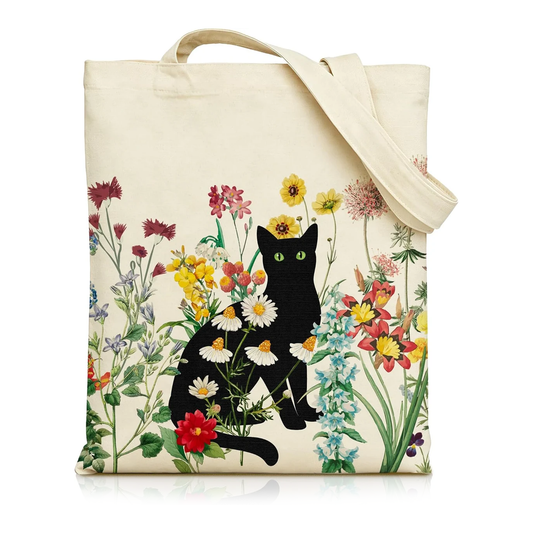 Black Cat Garden Tote Bag