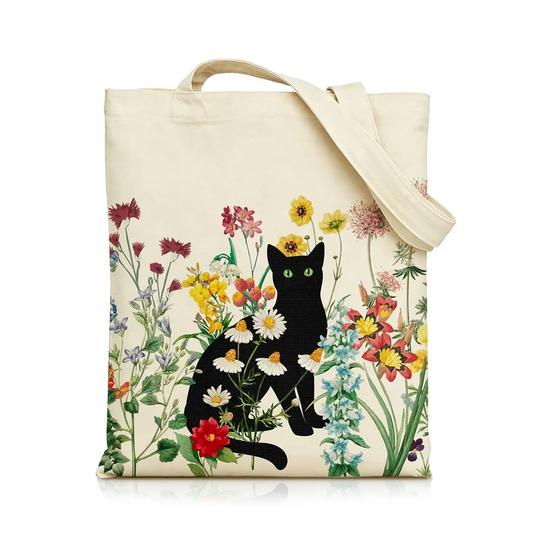 Black Cat Garden Tote Bag