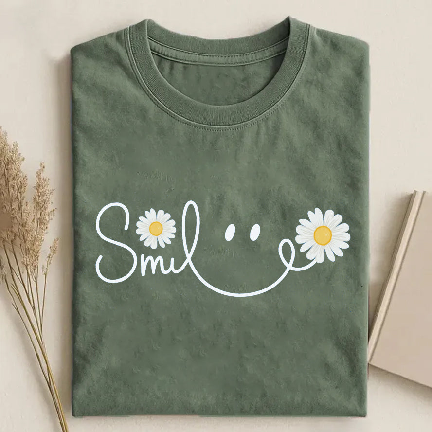 Smiley Daisy Womens T-shirt