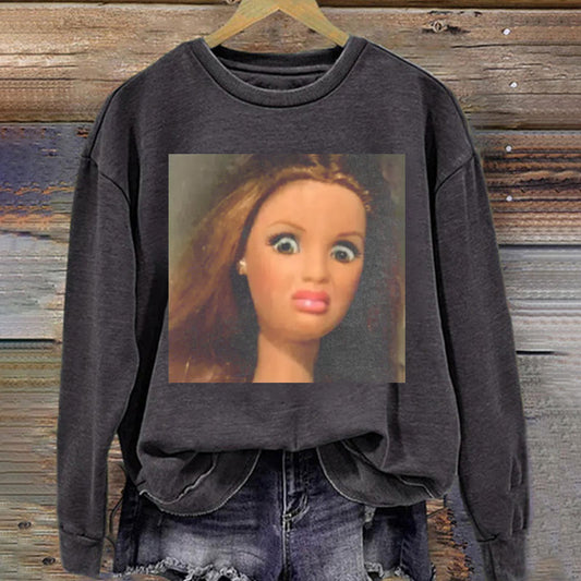 Doll Face Meme Sweatshirt